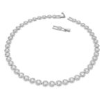 Una Angelic Tennis Necklace, Round cut, White, Rhodium plated