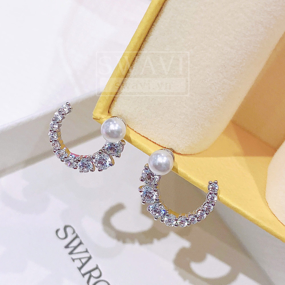 Bông tai Swarovski 5692260 Matrix hoop earrings hình chụp thật