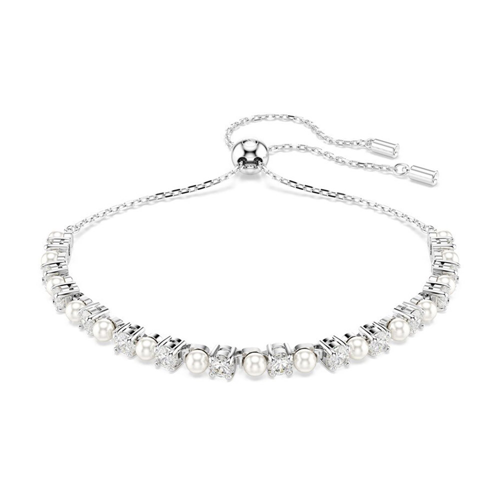Lắc tay Swarovski 5689633 Matrix bracelet Crystal Pearl trắng