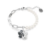 Vòng tay Swarovski 5705720 Swan bracelet Crystal Pearl đen trắng